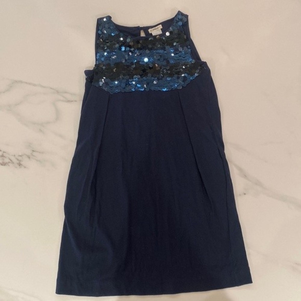 Crewcuts - Navy Blue sleeveless sequined party dress | Size 7